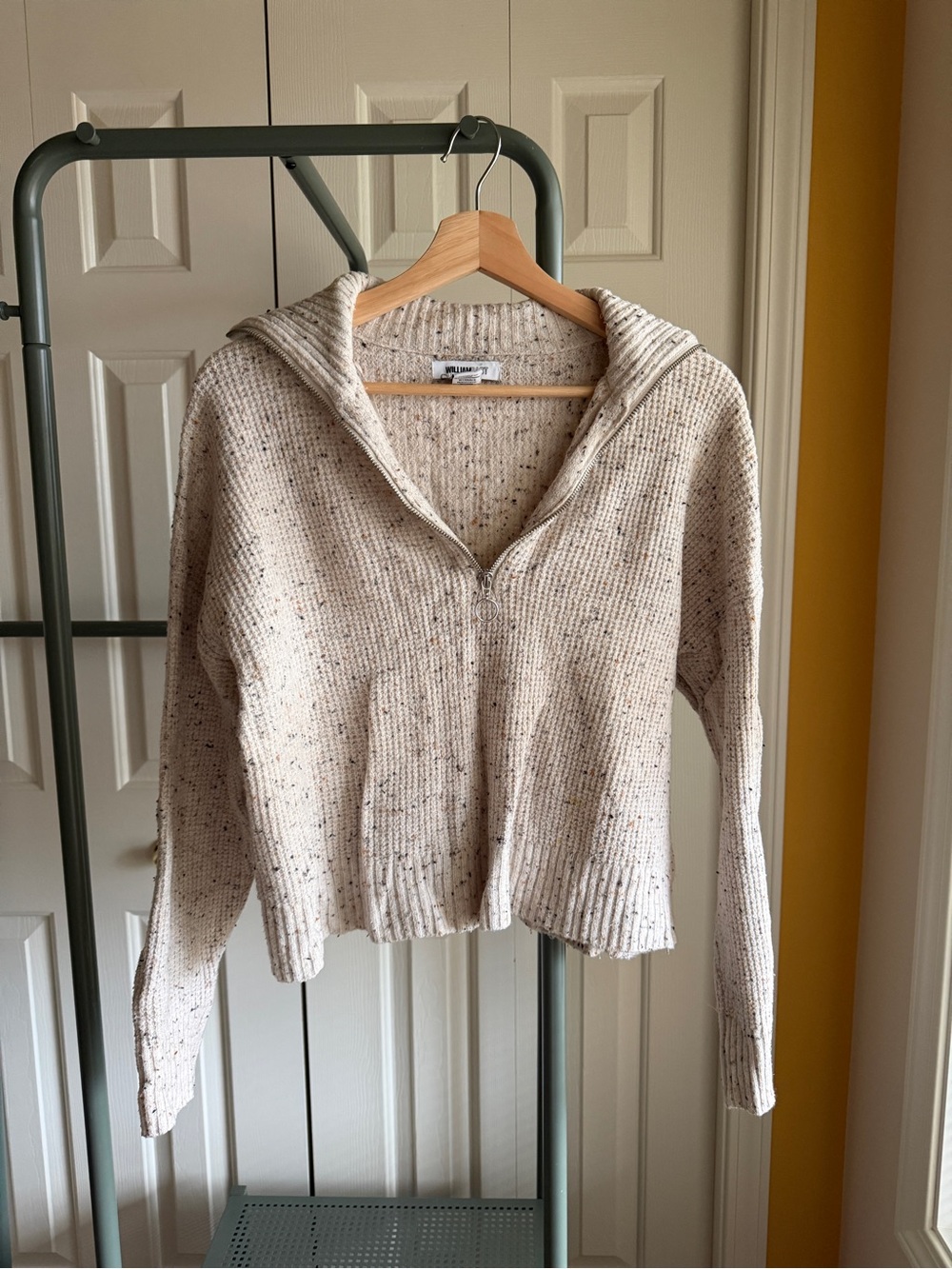 William Rast Cozy Neutral Zip-Front Women's Sweater Hoodie
